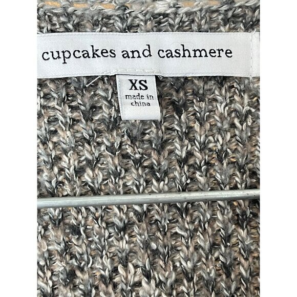 Cupcakes & Cashmere long open front cardigan XS grey animal print - Picture 3 of 4